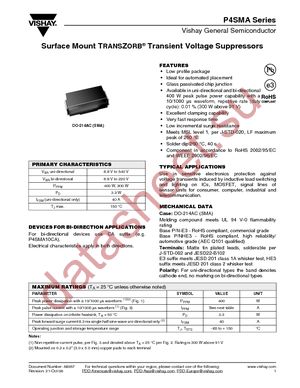 P4SMA100A-E3/2G datasheet  